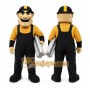 Black Construction Worker Mascot Costume for Corporate Events