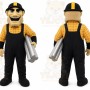 Black Construction Worker Mascot Costume for Corporate Events