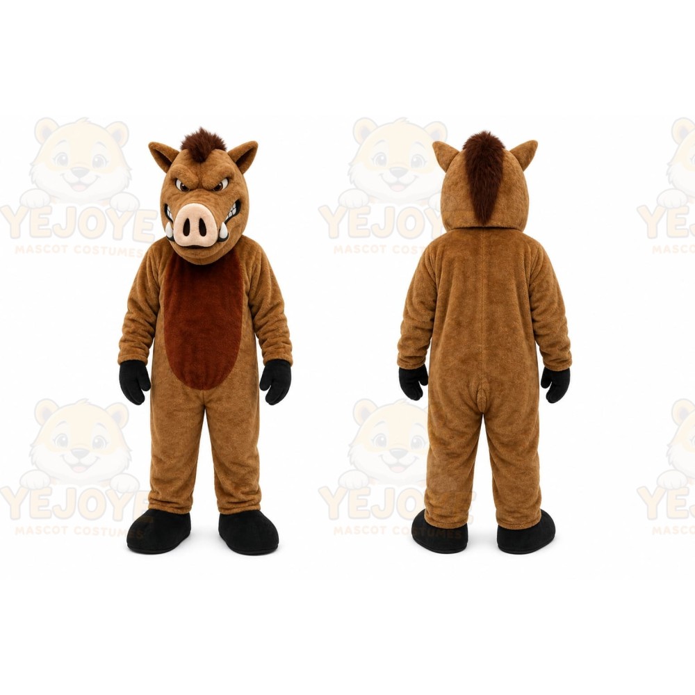 Brown Wild Boar Mascot Costume for Events and Promotions