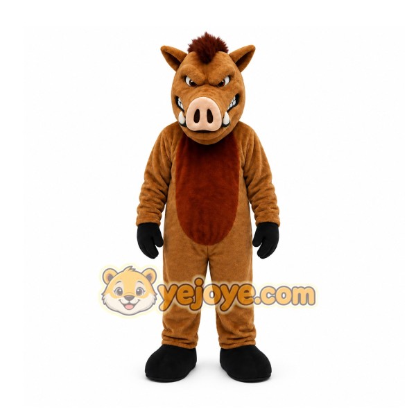 Brown Wild Boar Mascot Costume for Events and Promotions