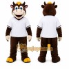 Brown Cow Mascot Costume for Restaurant Promotions Brown Cow Mascot Costume for Restaurant Promotions