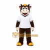 Brown Cow Mascot Costume for Restaurant Promotions Brown Cow Mascot Costume for Restaurant Promotions