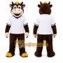 Brown Cow Mascot Costume for Restaurant Promotions