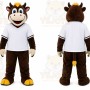 Brown Cow Mascot Costume for Restaurant Promotions