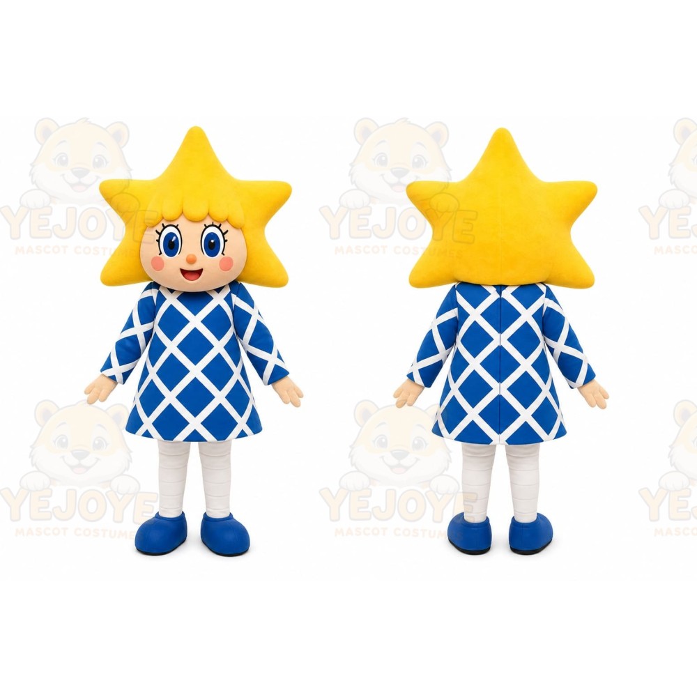 Yellow Star Character Mascot Costume for Children's Events