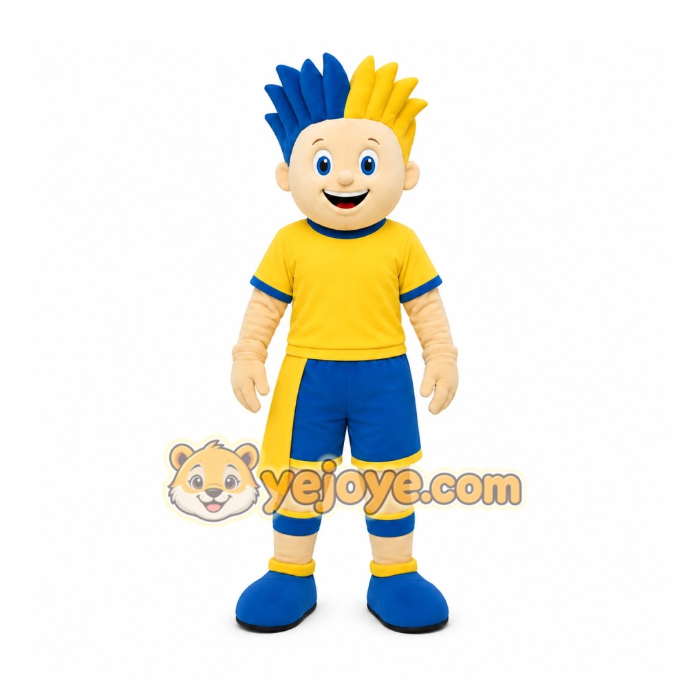 Yellow Boy Character Mascot Costume for Sports Events Yellow Boy Character Mascot Costume for Sports Events