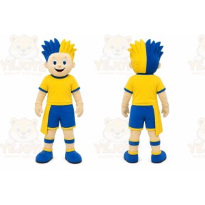 Yellow Boy Character Mascot Costume for Sports Events
