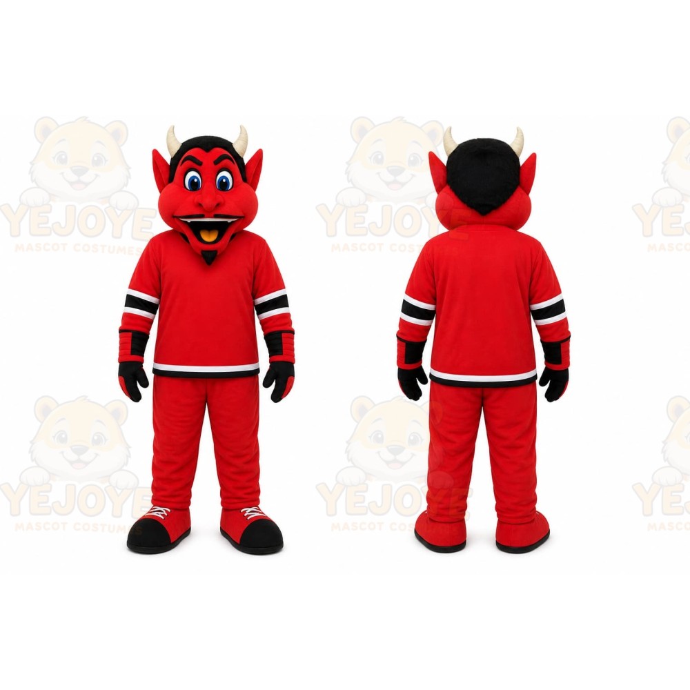 Red Devil Character Mascot Costume for Sports Events