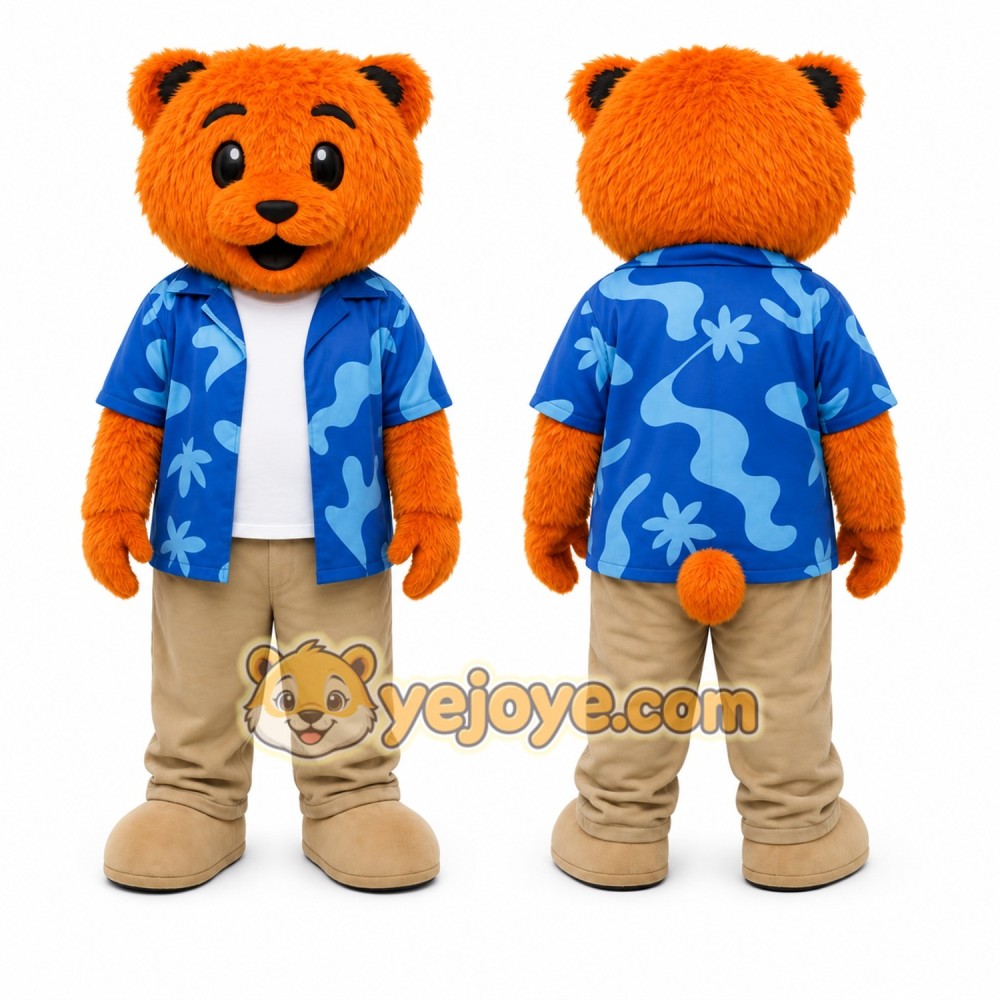 Orange Bear Mascot Costume for Children's Events Orange Bear Mascot Costume for Children's Events