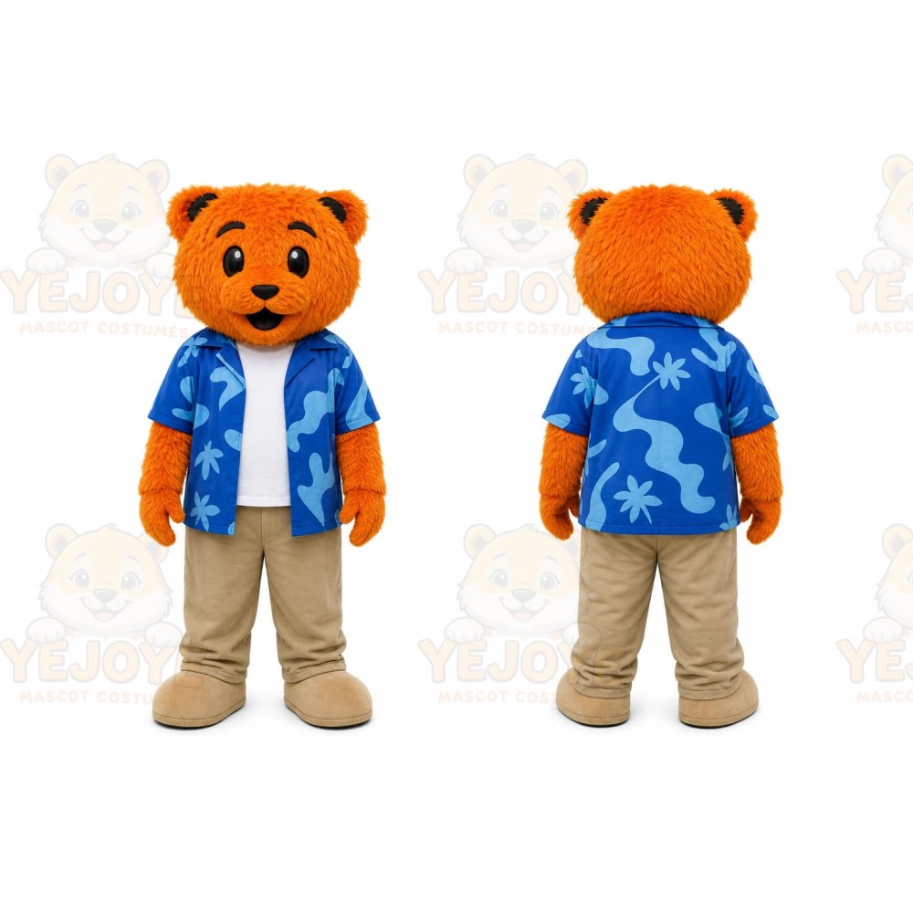 Orange Bear Mascot Costume for Children's Events