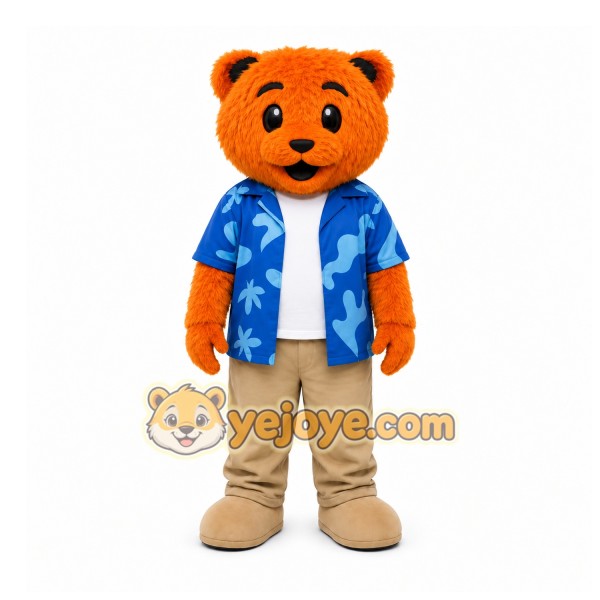Orange Bear Mascot Costume for Children's Events