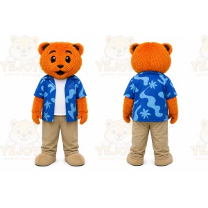 Orange Bear Mascot Costume for Children's Events