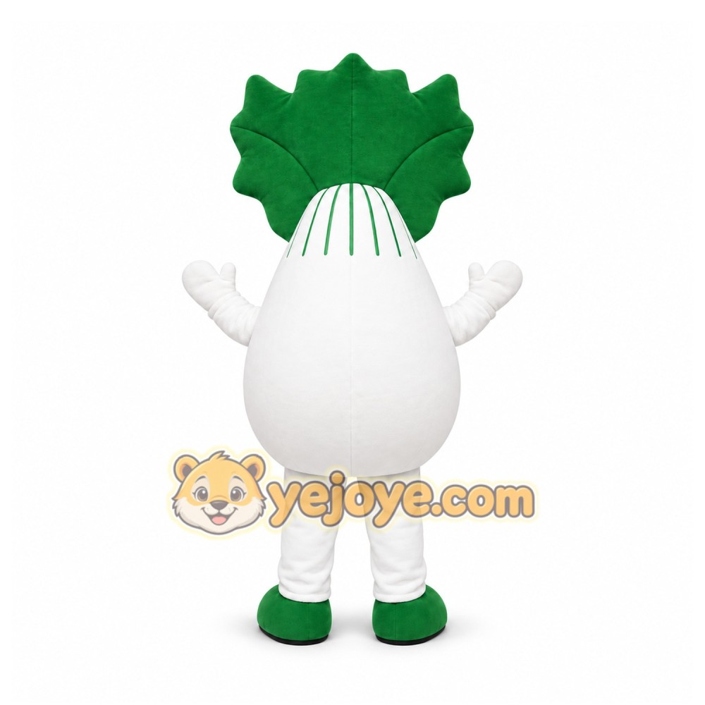 White Vegetable Character Mascot Costume for Events and Promotions White Vegetable Character Mascot Costume for Events and Promotions