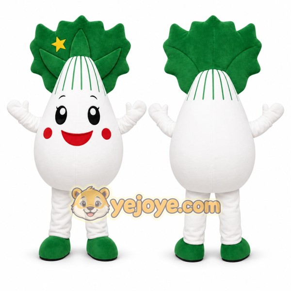 White Vegetable Character Mascot Costume for Events and Promotions