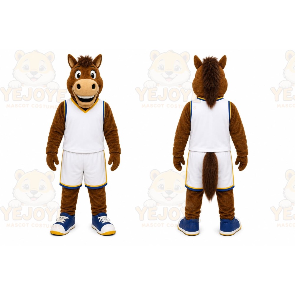Brown Horse Mascot Costume for Sports Events