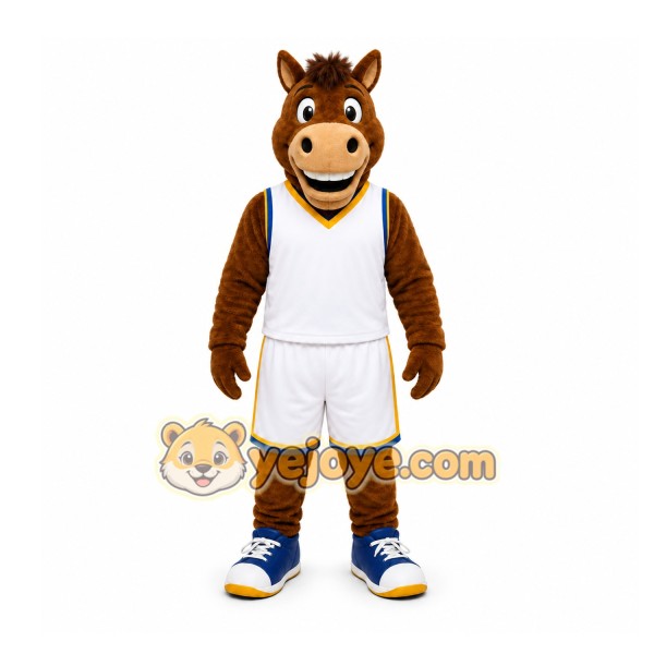 Brown Horse Mascot Costume for Sports Events