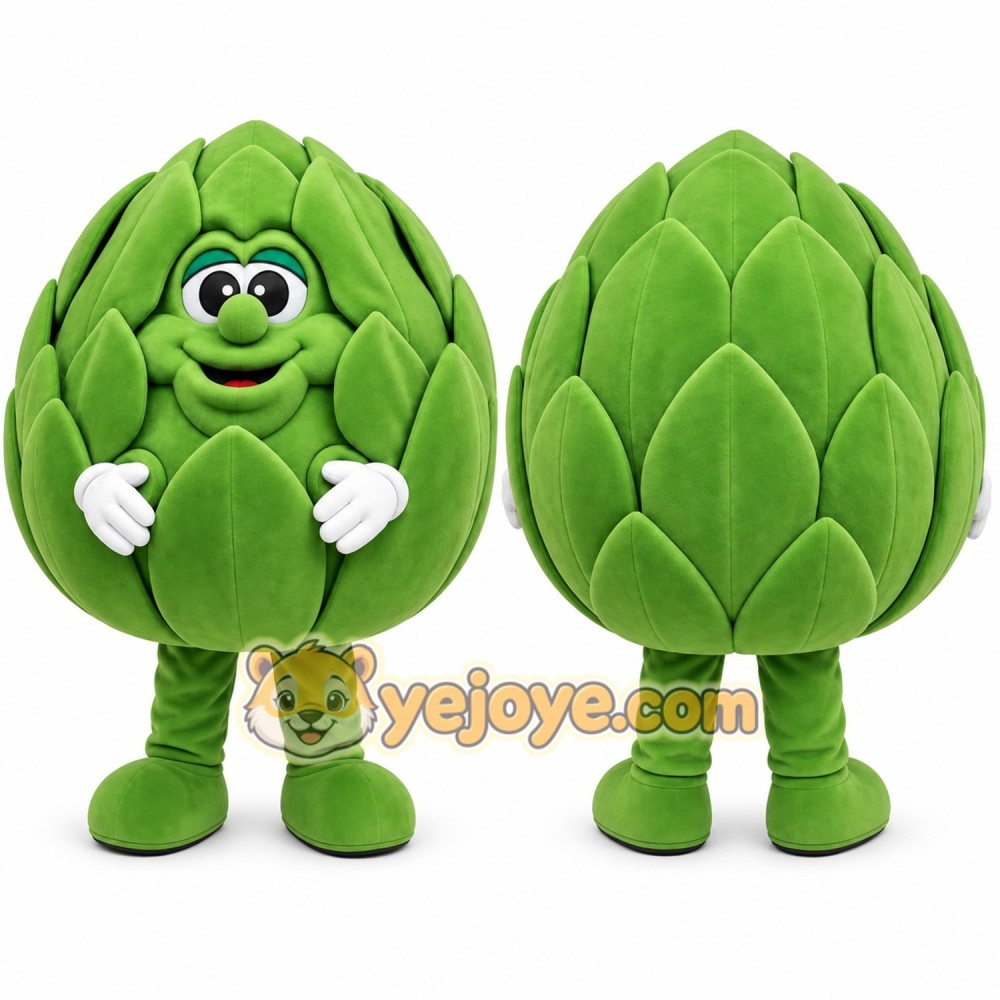 Green Artichoke Mascot Costume for Events and Promotions Green Artichoke Mascot Costume for Events and Promotions