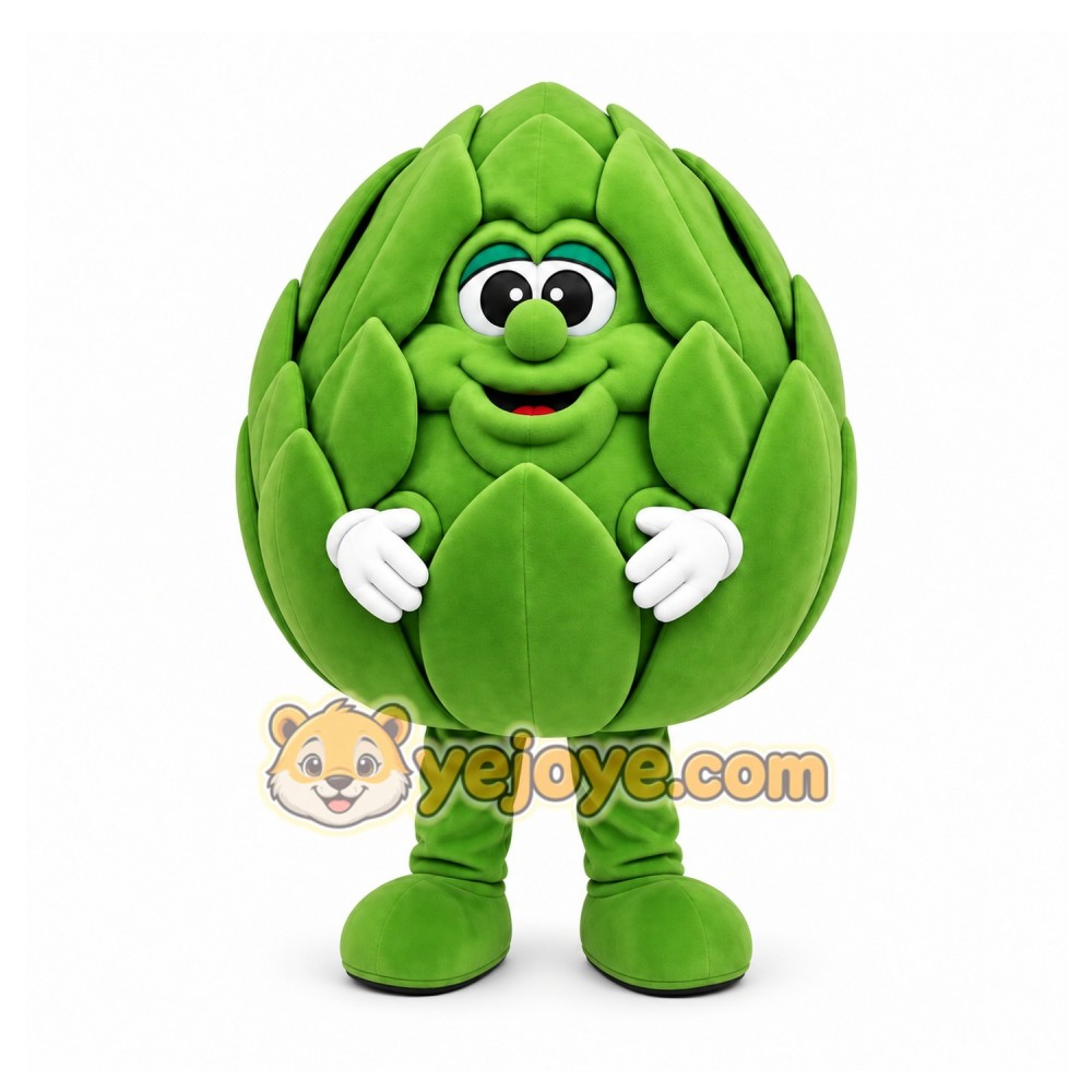 Green Artichoke Mascot Costume for Events and Promotions Green Artichoke Mascot Costume for Events and Promotions
