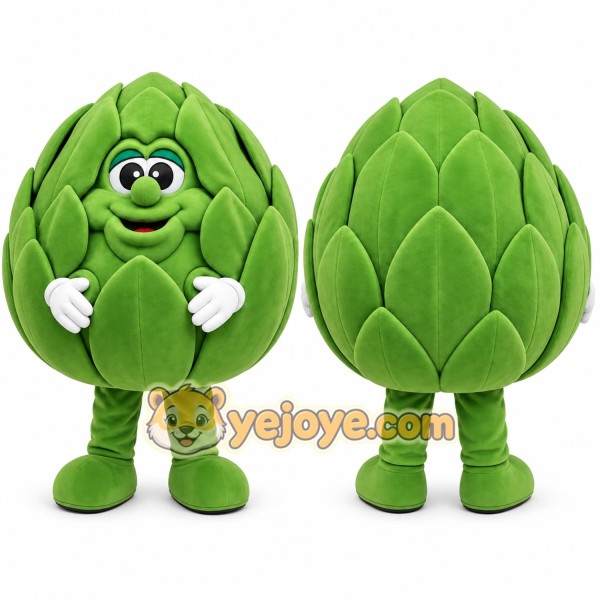 Green Artichoke Mascot Costume for Events and Promotions