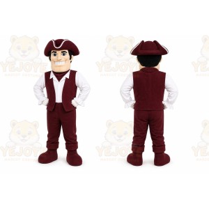 Maroon Colonial Man Mascot Costume for School Events