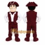 Maroon Colonial Man Mascot Costume for School Events