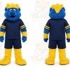 Blue Furry Creature Mascot Costume for Sports Events