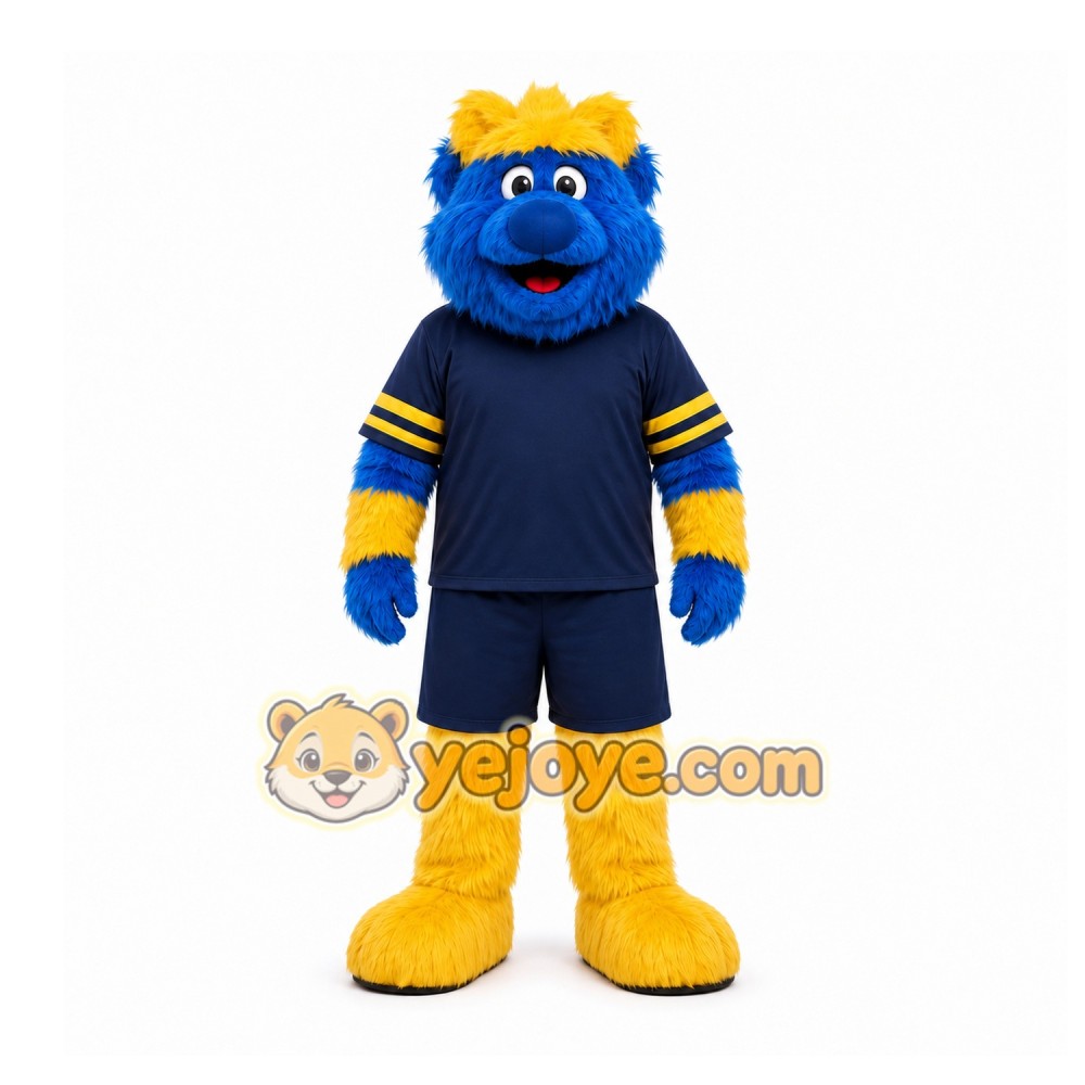Blue Furry Creature Mascot Costume for Sports Events Blue Furry Creature Mascot Costume for Sports Events
