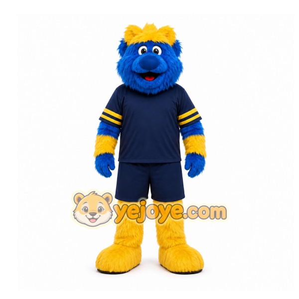 Blue Furry Creature Mascot Costume for Sports Events Blue Furry Creature Mascot Costume for Sports Events