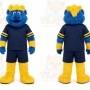 Blue Furry Creature Mascot Costume for Sports Events