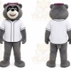 Gray Bear Mascot Costume for Sports Events