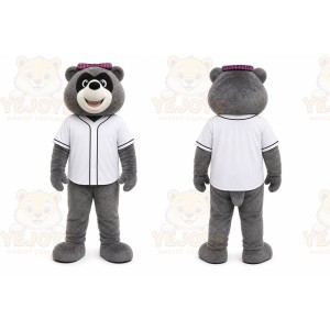 Gray Bear Mascot Costume for Sports Events