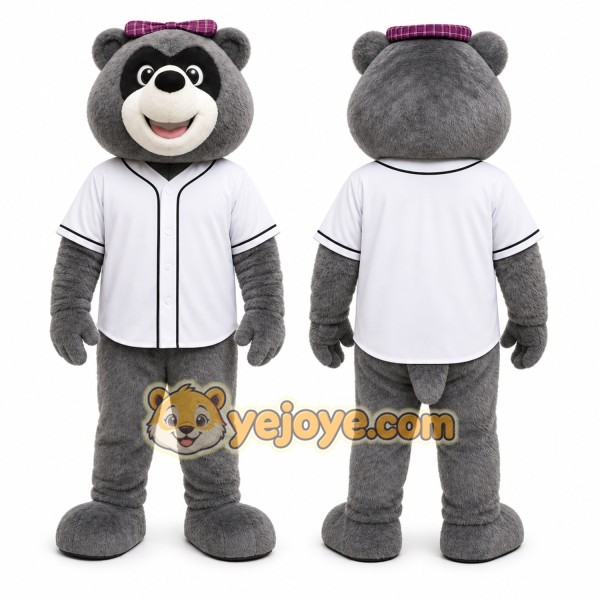 Gray Bear Mascot Costume for Sports Events