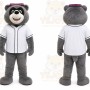 Gray Bear Mascot Costume for Sports Events