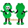 Green Dollar Sign Mascot Costume for Corporate Events
