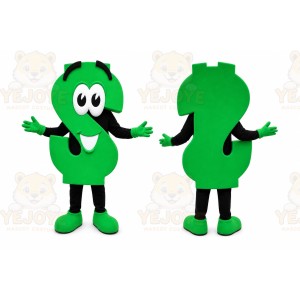 Green Dollar Sign Mascot Costume for Corporate Events