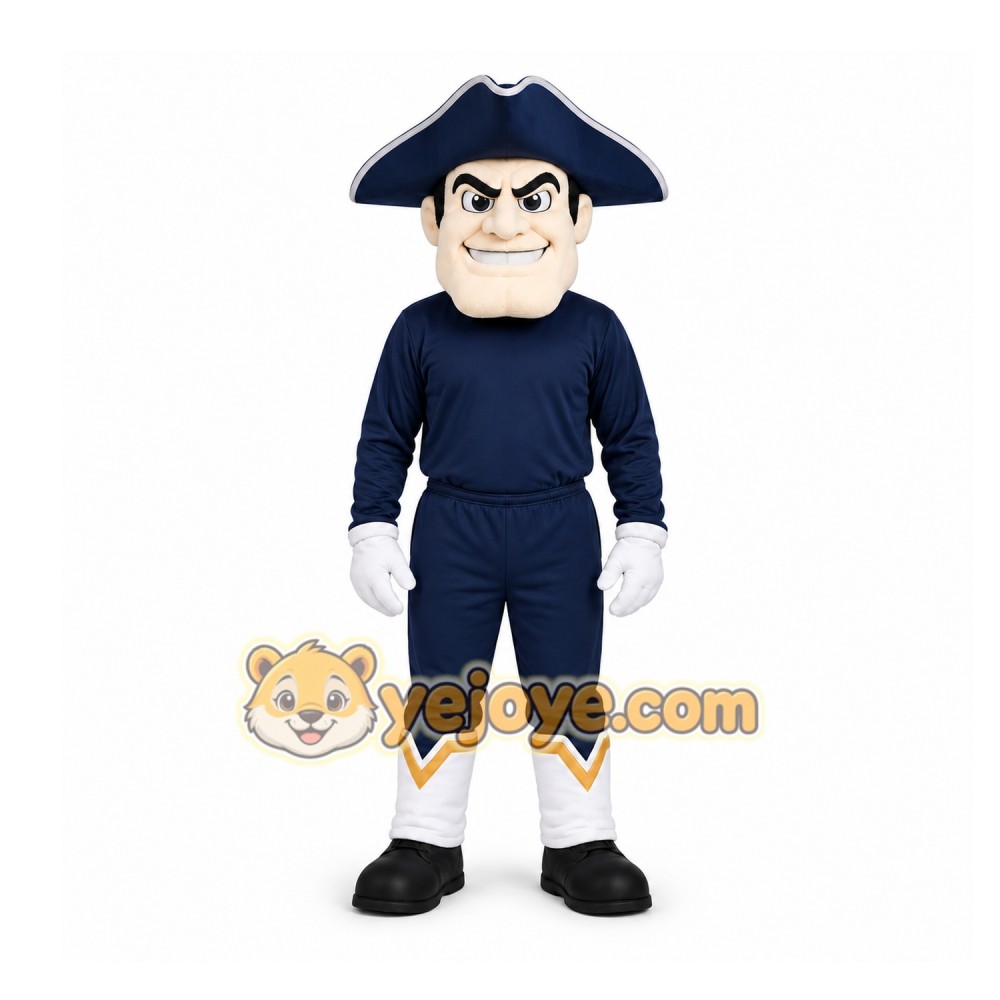 Navy Colonial Man Mascot Costume for School Events Navy Colonial Man Mascot Costume for School Events