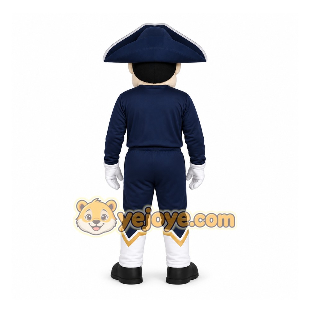 Navy Colonial Man Mascot Costume for School Events Navy Colonial Man Mascot Costume for School Events