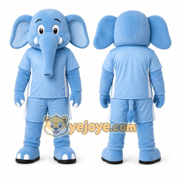 Blue Elephant Mascot Costume for Children's Events
