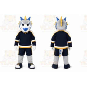 Gray Dragon Mascot Costume for Sports Events
