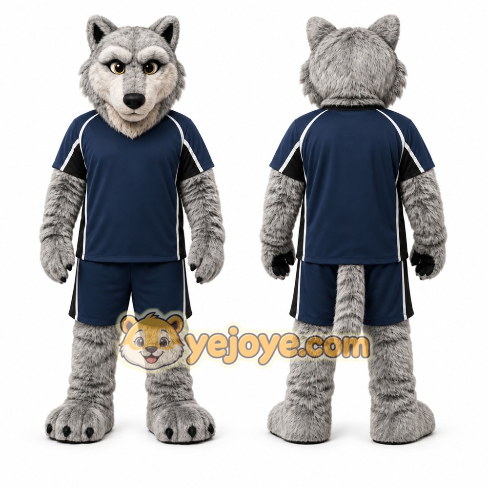 Gray Wolf Mascot Costume for Sports Events Gray Wolf Mascot Costume for Sports Events