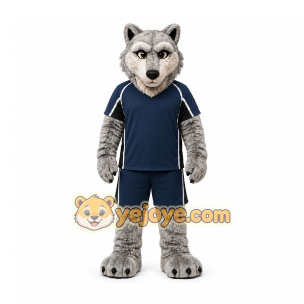 Gray Wolf Mascot Costume for Sports Events Gray Wolf Mascot Costume for Sports Events