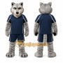 Gray Wolf Mascot Costume for Sports Events