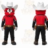 Red Bird With Cowboy Hat Mascot Costume for Sports Events