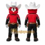 Red Bird With Cowboy Hat Mascot Costume for Sports Events