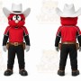 Red Bird With Cowboy Hat Mascot Costume for Sports Events