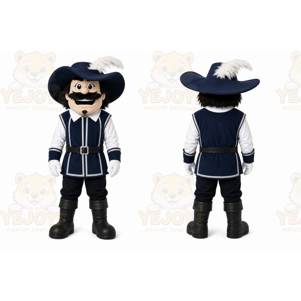 Black Musketeer Mascot Costume for Events and Promotions