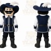 Black Musketeer Mascot Costume for Events and Promotions