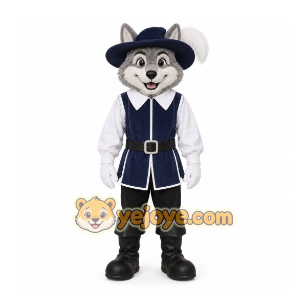 Black Musketeer Mascot Costume for Events and Promotions