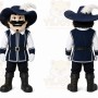 Black Musketeer Mascot Costume for Events and Promotions