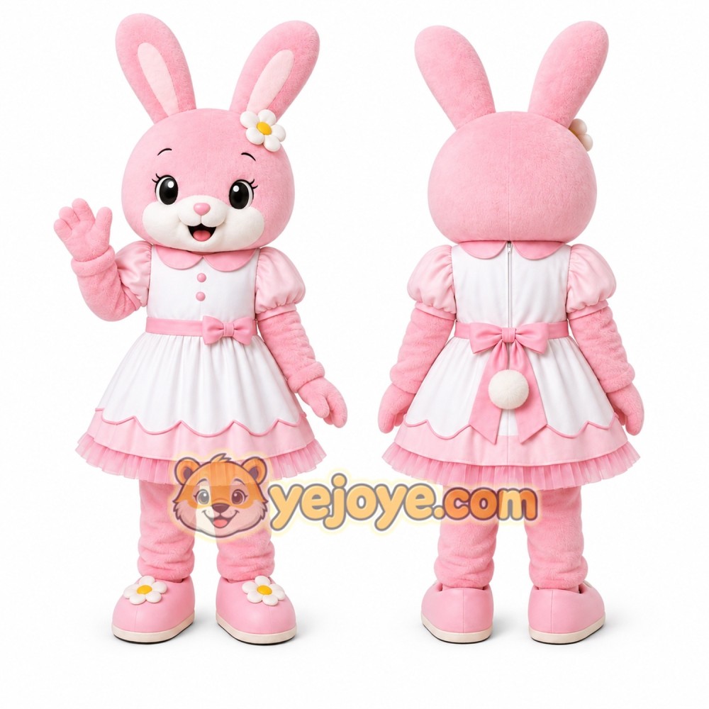 Pink Rabbit Mascot Costume for Events and Promotions Pink Rabbit Mascot Costume for Events and Promotions